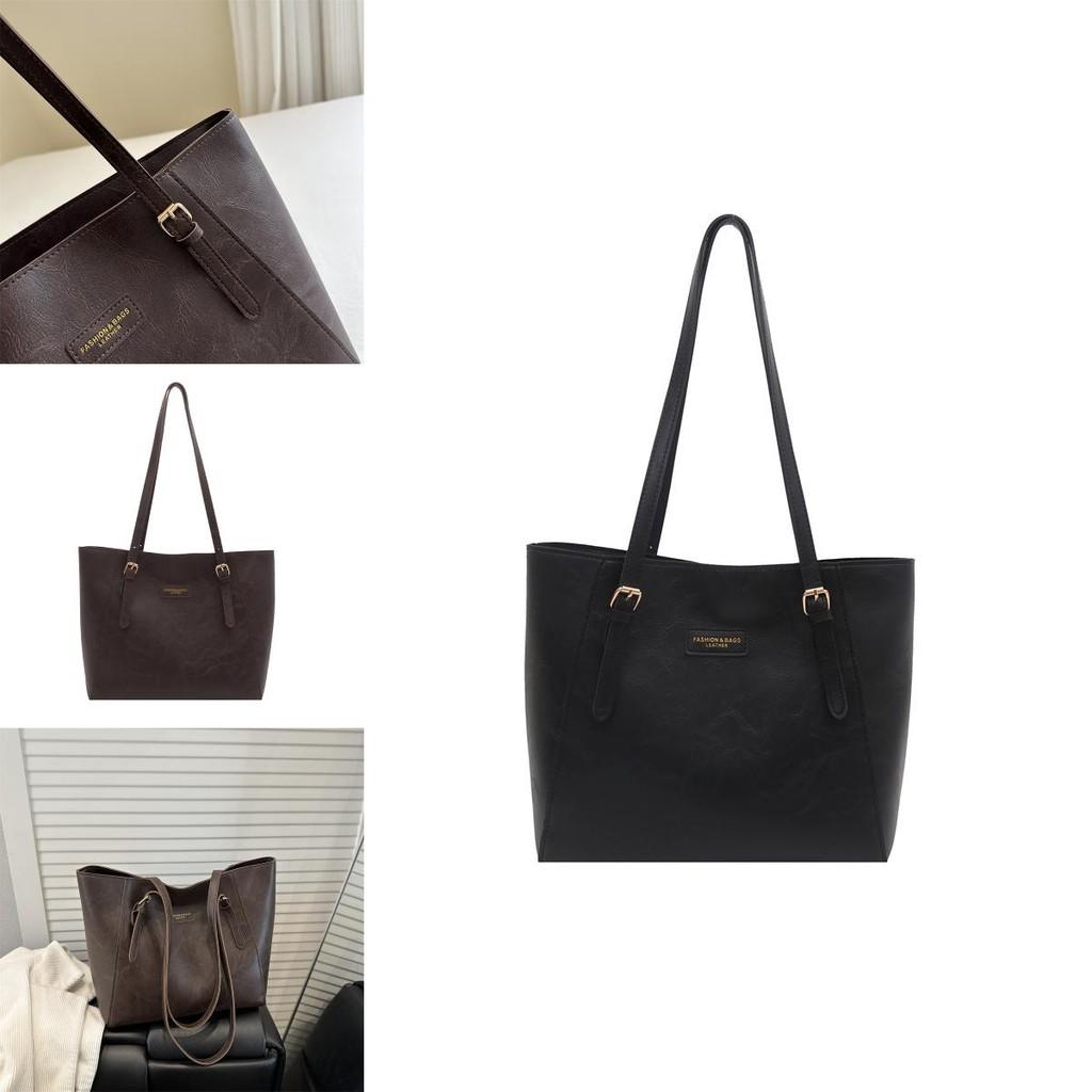 Pu Large Capacity Tote Bag For Women With Letter Print For Daily Use