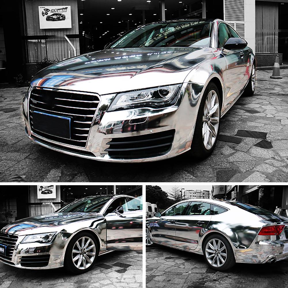 152*10/20cm Car Stickers Chrome Glossy Mirror Vinyl Films For Vehicle Laptop Computer Motorcycle Bicycle Cover Auto Accessories