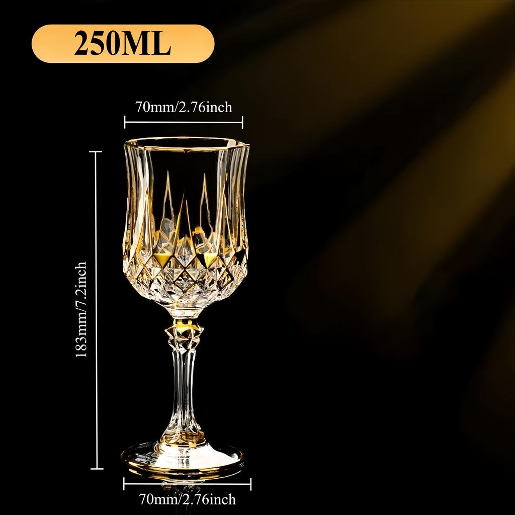 Luxury Whiskey Glass European Crystal Diamond Champagne Cup High Foot Style Glass Red Wine Cup Elegant Aesthetic Alcohol Glasses