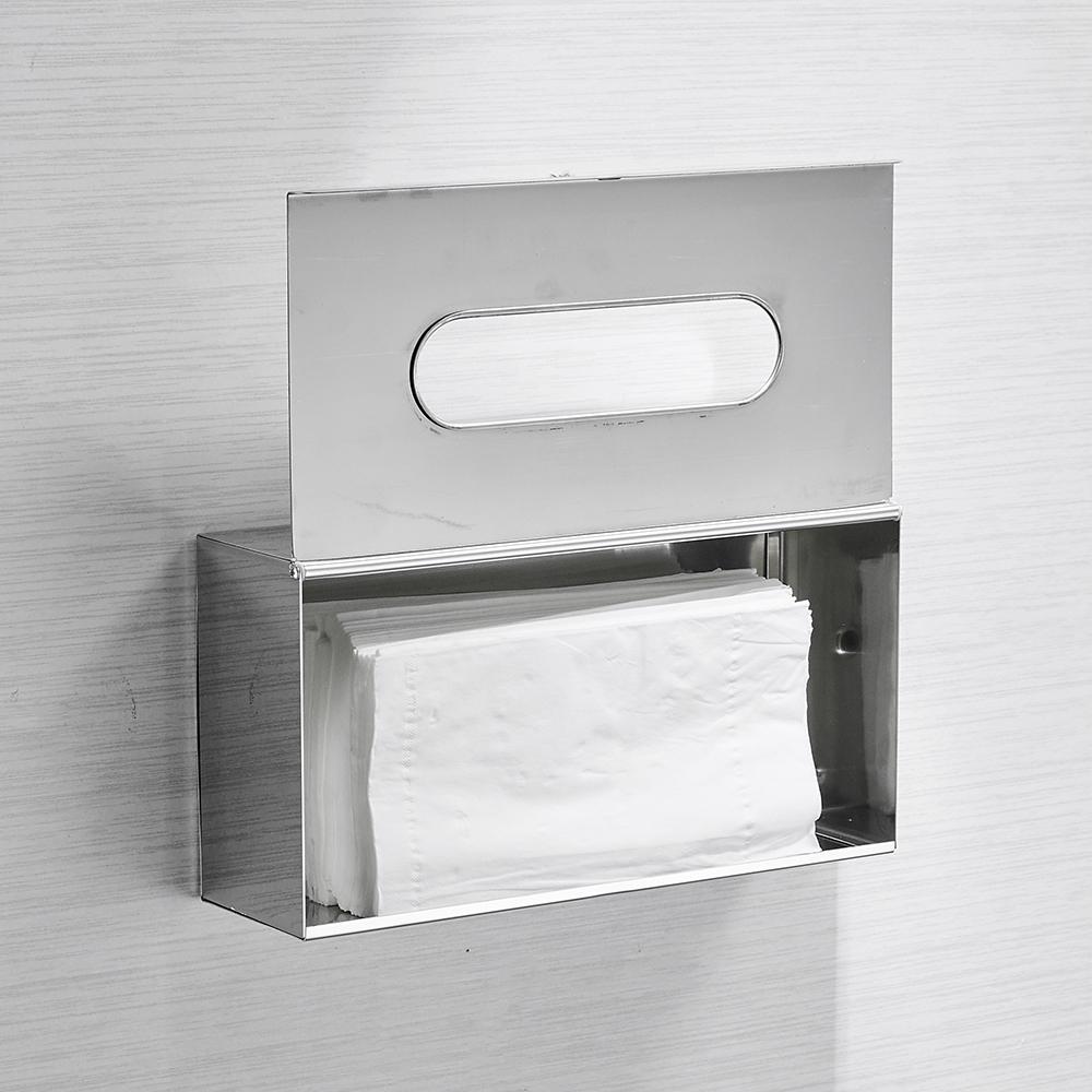 Paper Holder Stainless Steel Toilet Paper Tissue Pull Boxes Bath Room Desktop Srorage Organizers Phone Stand WC Paper WF-18031