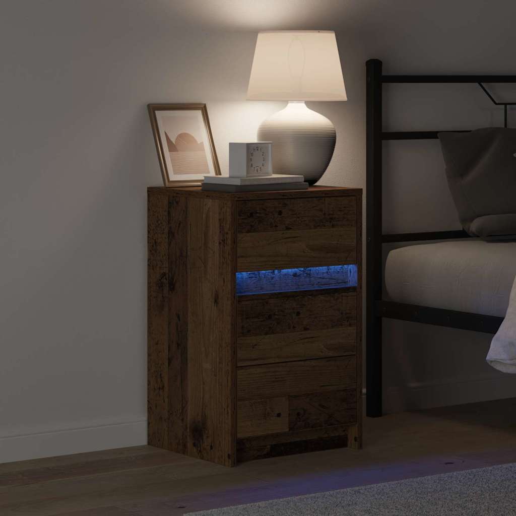 Nightstand with Drawers Reclaimed Wood Look 38 x 34 x 61 cm Particleboard