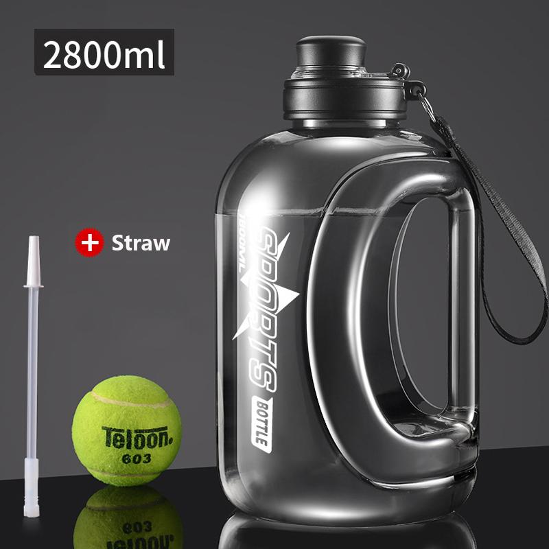 Large Capacity Water Bottle with Straw  & Strap Portable Handle BPA Free Eco-Friendly Perfect for Outdoor Sports and Fitness