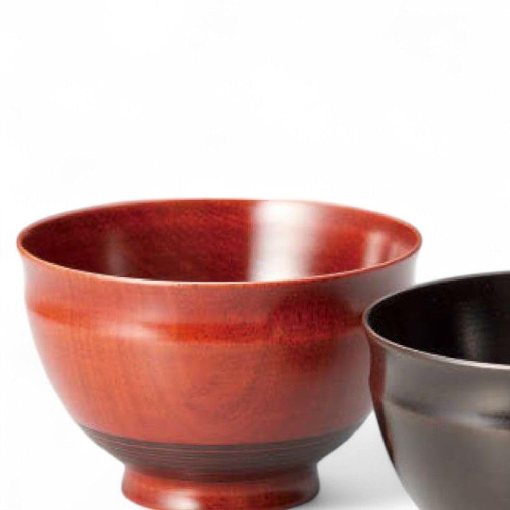 Set of 2 Lacquerware Made in J-kitchens Bowls, Wooden, Hand-Painted, Japan, PID-528756