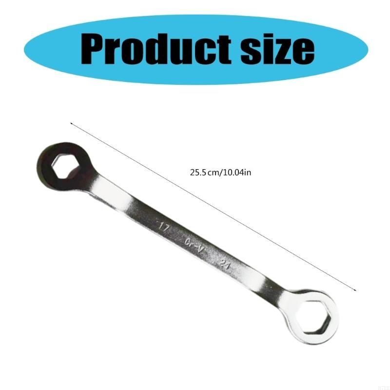 H7EE Professional 17mm/24mm Hexagonal Wrench Spanner Tool, Two in Feature Suitable for Automotive Work Motorbike Repairs