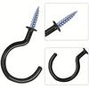 A Box of 20 Plastic-coated Hooks, 2.9 Inches, Outdoor Planter Hooks Ceiling Hooks, Screw-in Wall Black And White Cup Hooks
