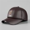 Hat Men's Autumn and Winter Warm Leather Hat Fleece Windproof Grandpa Ear Protector Cap