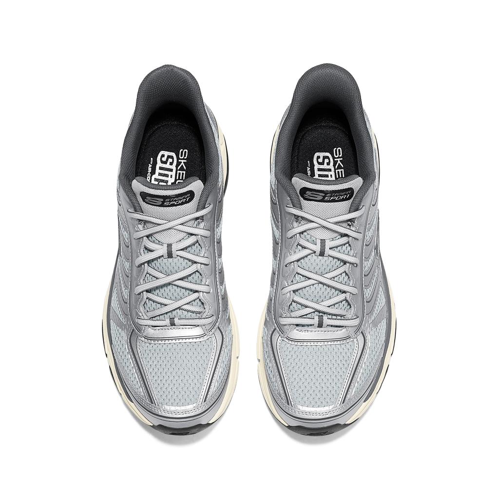 Skechers Silver Wing Slip-On Shoes Summer Retro Comfortable Casual Sports Thick Sole Men sneaker 233150-SLGY