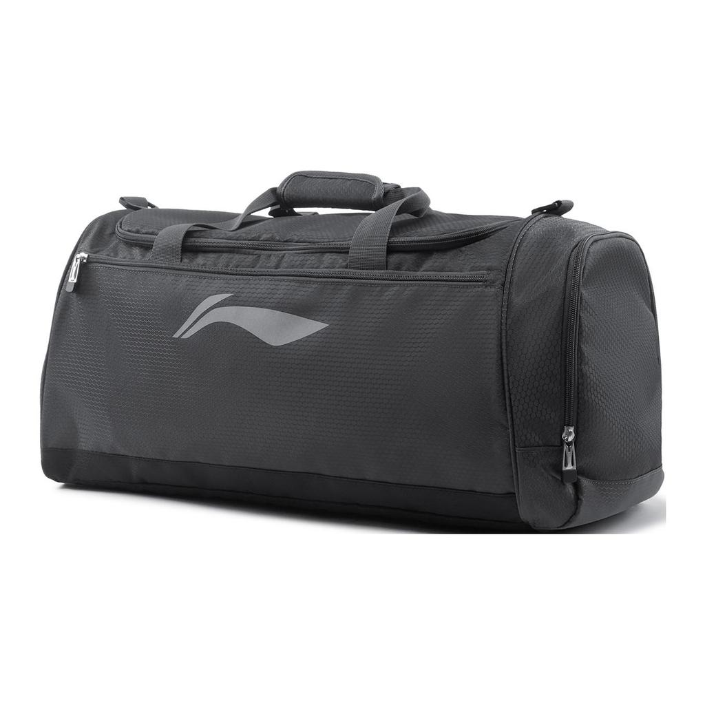 New LiNing Fitness Series Polyester Crossbody Bag, Shoulder Bag, Gym Bag Large Unisex Black & Gray ABLV009-1