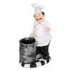 Chef Shape Figurine Statue Craft Decoration Ornament for Living Room Kitchen Restaurant
