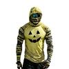 Men's Casual Long Sleeve Hooded Raglan Sun Top with Colorblock and Halloween Print