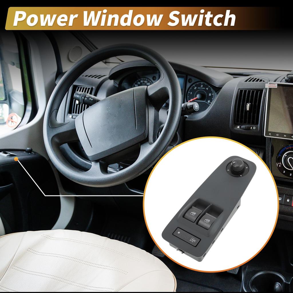 ABSOPRO Fensterheberschalter vorne rechts für Fiat Ducato 2006 und Peugeot Boxer Fensterheberschalter für Citroen 2006 Fahrerseite (Artikelnummer