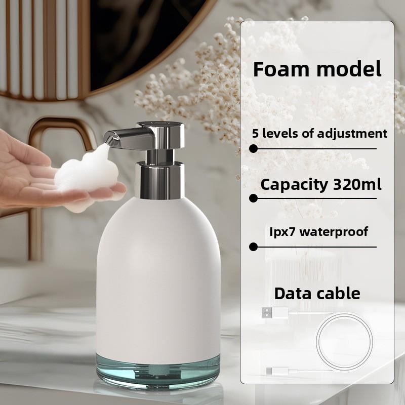 320ml  Automatic Soap Dispenser Liquid Soap Dispenser 5 Levels of Adjustment USB Rechargeable Foam Gel Sanatizer for Kitchen
