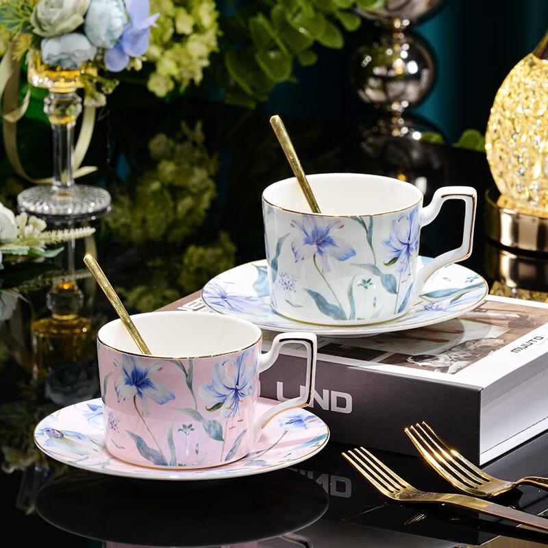 Bone China Summer Blossom Couple Coffee Cup Gift Set