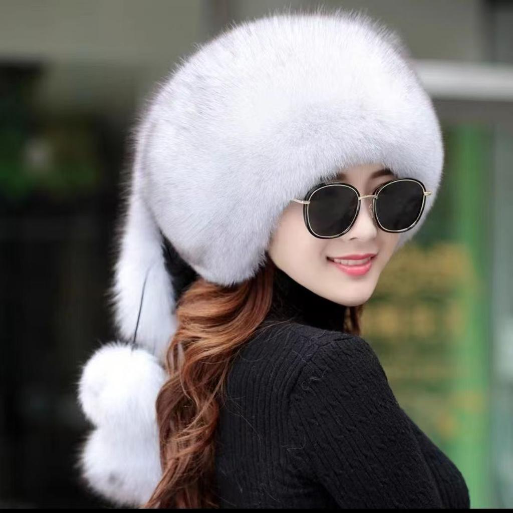 Fox Raccoon Hair New Winter Hat Women's Imitation Fur Thickened Versatile Mongolian Ear Protector Mother Bag Head Princess Hat