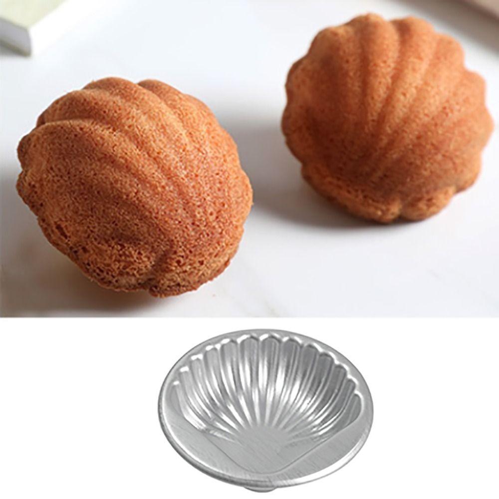 6pcs Easy To Demold Shell Baking Mold Corrosion Resistant Cake Baking Pan Pudding Mold  Jelly