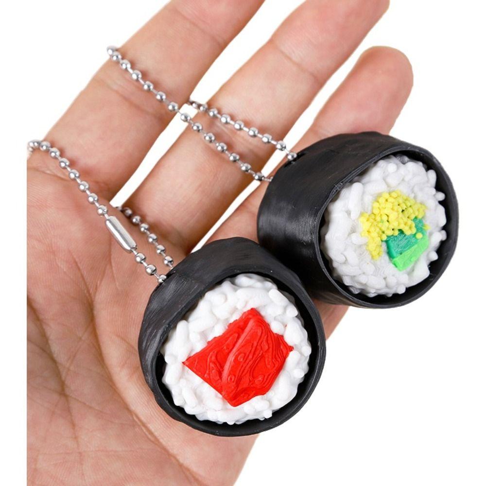 Finger Button Clicker Sushi Keychain Cartoon Sensory Clicker Backpack 3D Printed Pendant Kids Toy