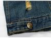 Vestă de motocicletă din denim ruptă, coreeană, slim fit, pentru bărbați - vestă la modă de mărime mare