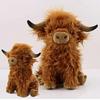 Highland Cow Stuffed Animals Plush Toy Fluffy Bull Animal Doll Soft for Kids Christmas Gift