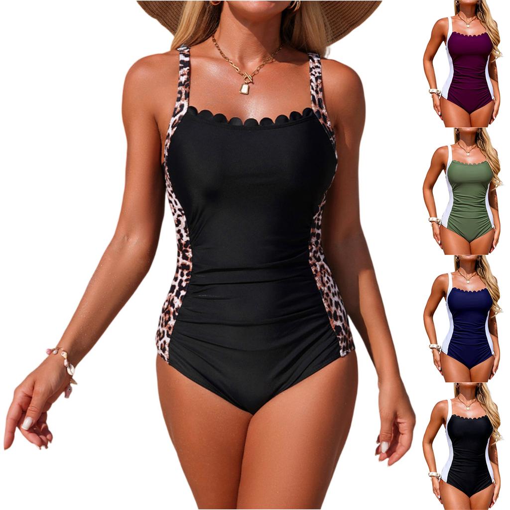 Damen Einteiliger Bikini Badeanzug, Sportliche Bademode