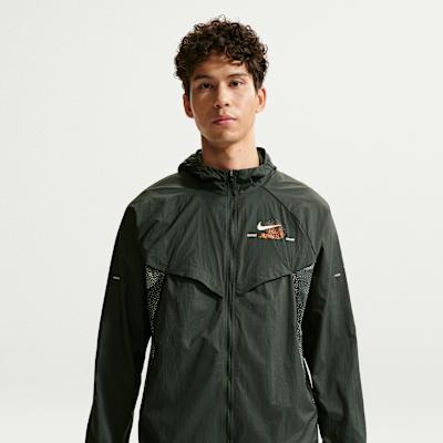 Nike Running Jackets Men s Black Cloud Green Hooded Moderate Other L