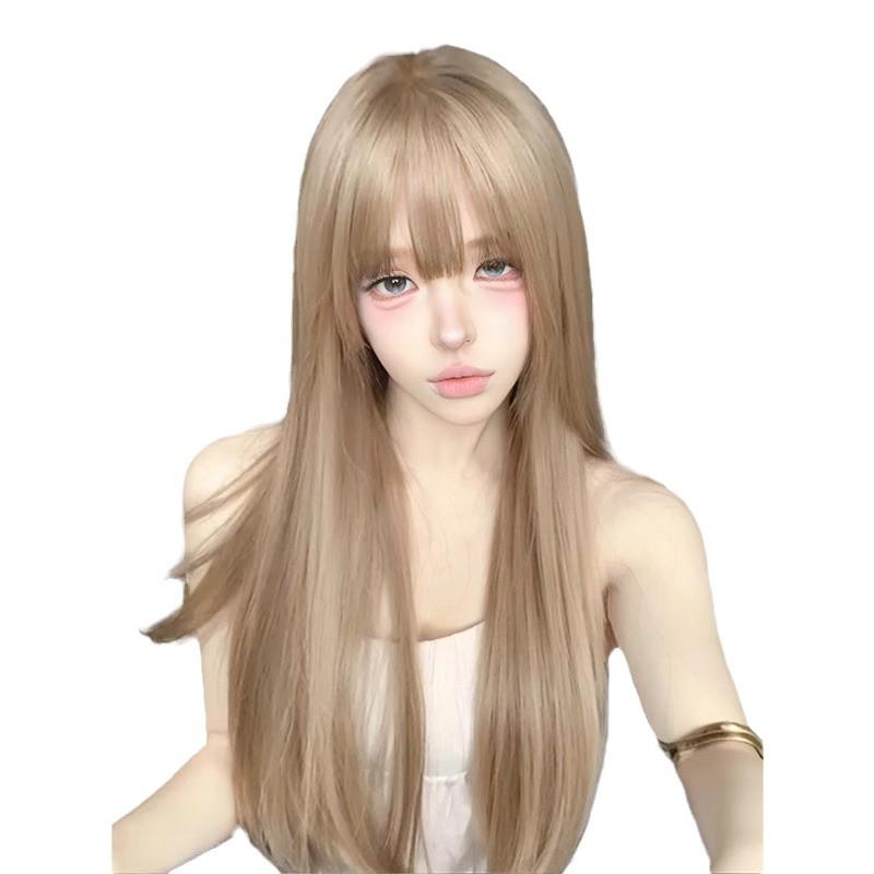 Xiaoyuan Japanese Long Straight Hair Wig - Fashionable, Age-Reducing Full Head Style