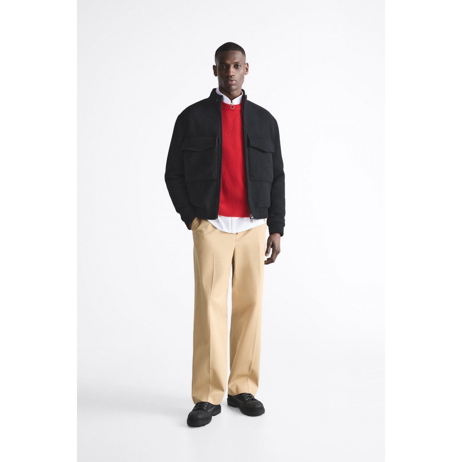 

WOOL BLEND BOMBER JACKET