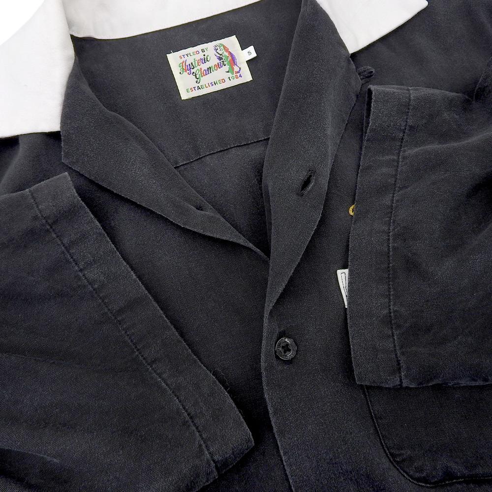 HYSTERIC GLAMOUR BAD LUCK Embroidered Bowling Shirt, Men's, Black, Size S Tops S blackUsed