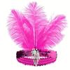 Stage Performance Feather Headpiece Sequin Hair Band 1920s Showgirl Headband  Brazilian Carnival