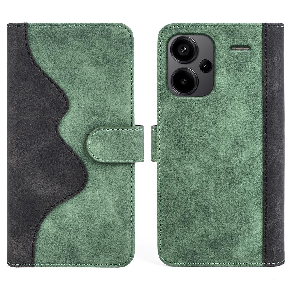 

For Xiaomi Redmi Note 13 Pro+ 5G Case Folio Flip PU Leather Wallet Phone Cover Green