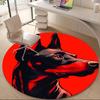 1pc Doberman, Portrait Office Round Area Rug,  Mat Suitable ForOffice, Under Office Chairs Bedroom Living Room Home Decor, Room Deco