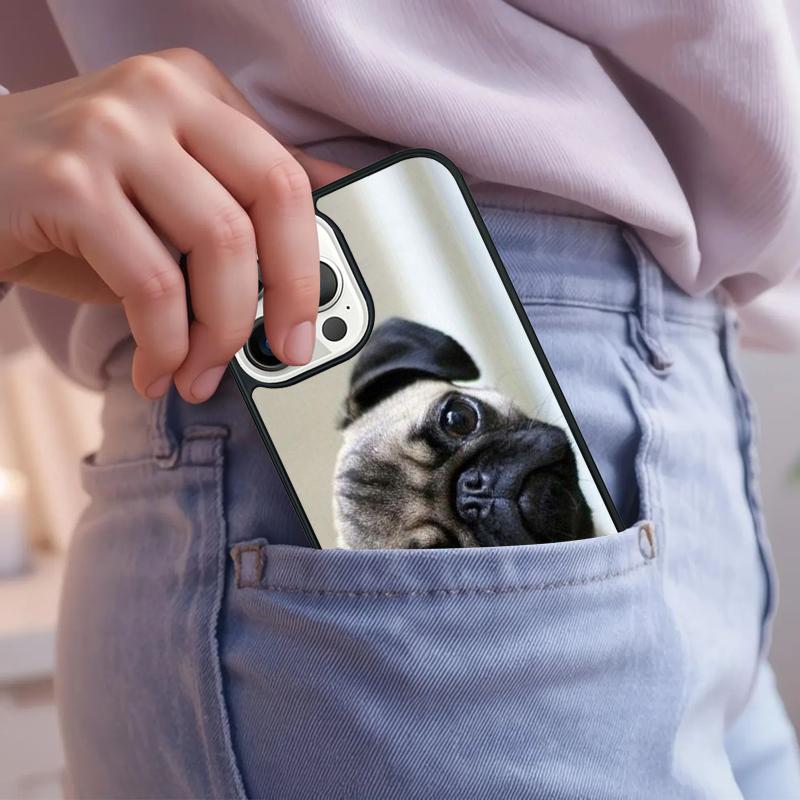 Animal Butterfly Dog Pug Phone Case For iPhone 17 Air 15 16e 14 13 Pro Max Coque 12 11 Pro Max PLUS Cover