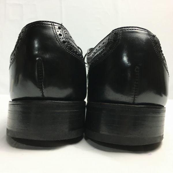 80s Vintage 1984 FLORSHEIM Full Brogue Wingtip Business Shoes Black size 9D 26.5-27.0(USED)