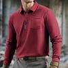 European and American Autumn Men's Long-sleeved Loose Top Lapel T-shirt