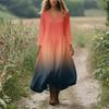Women's Casual And Fashionable Round-neck Long Sleeve Mid Length Dress