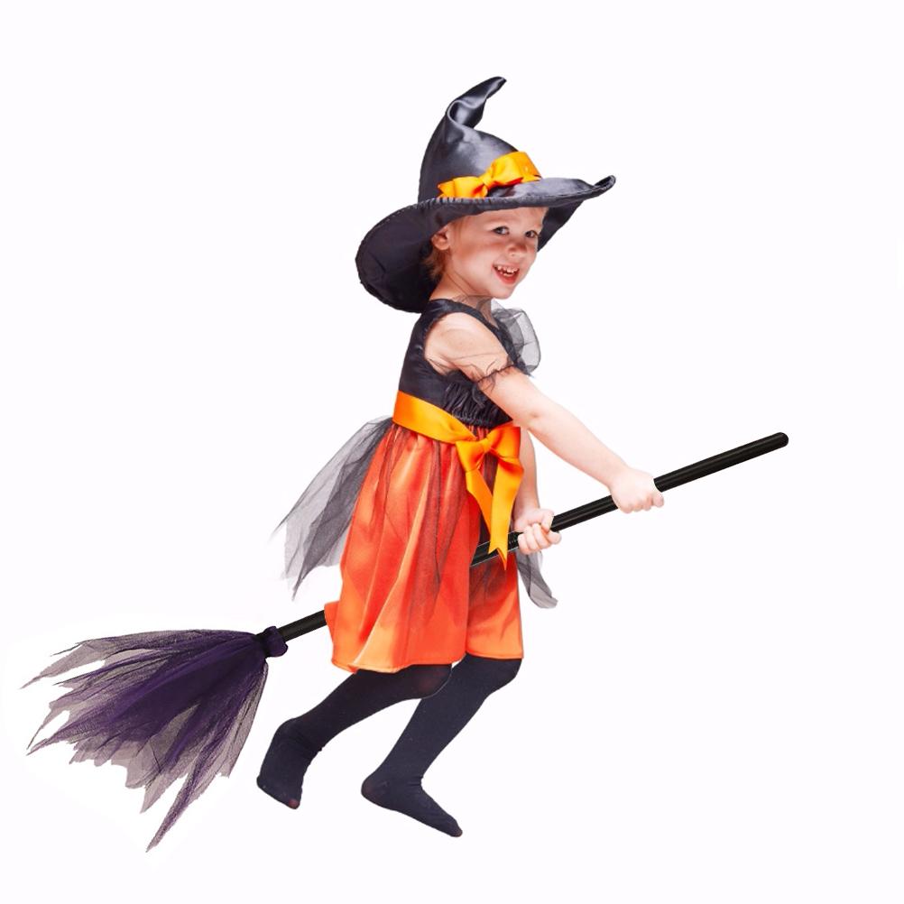 Halloween Witch Broom Plastic Broom Props for Costume Party Halloween Decoration