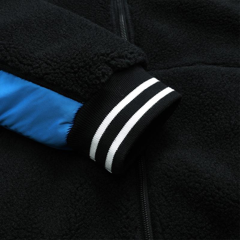 Fila Fusion Marcelo Burlon Collaboration Series Fleece Color Block Hooded Jacket Men jackets Deep-Black T11M148502F-BK