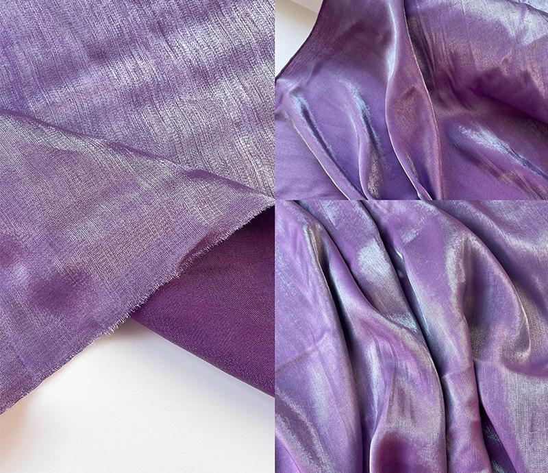 Seide Leinen Mischgewebe Damenkleid Maßgeschneidert Seide Leinen Mode Stoff