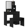 LED Vanity Table Set 2 pcs Black Oak Effect Particleboard