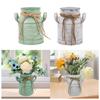 Rustic French Country Jug Vintage Metal Bucket Milk Can with Handle Shabby Chic Vase for Garden Office Wedding Country Decor