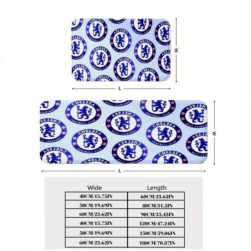 Chelsea FC Print Flannel Kitchen Mat Christmas Soft Area Rug Non Slip Floor Carpet Home Decoration