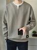 Men's Two-Piece Look Heavyweight Long Sleeve Hoodie 2025 Spring/Autumn Round Neck Base Shirt