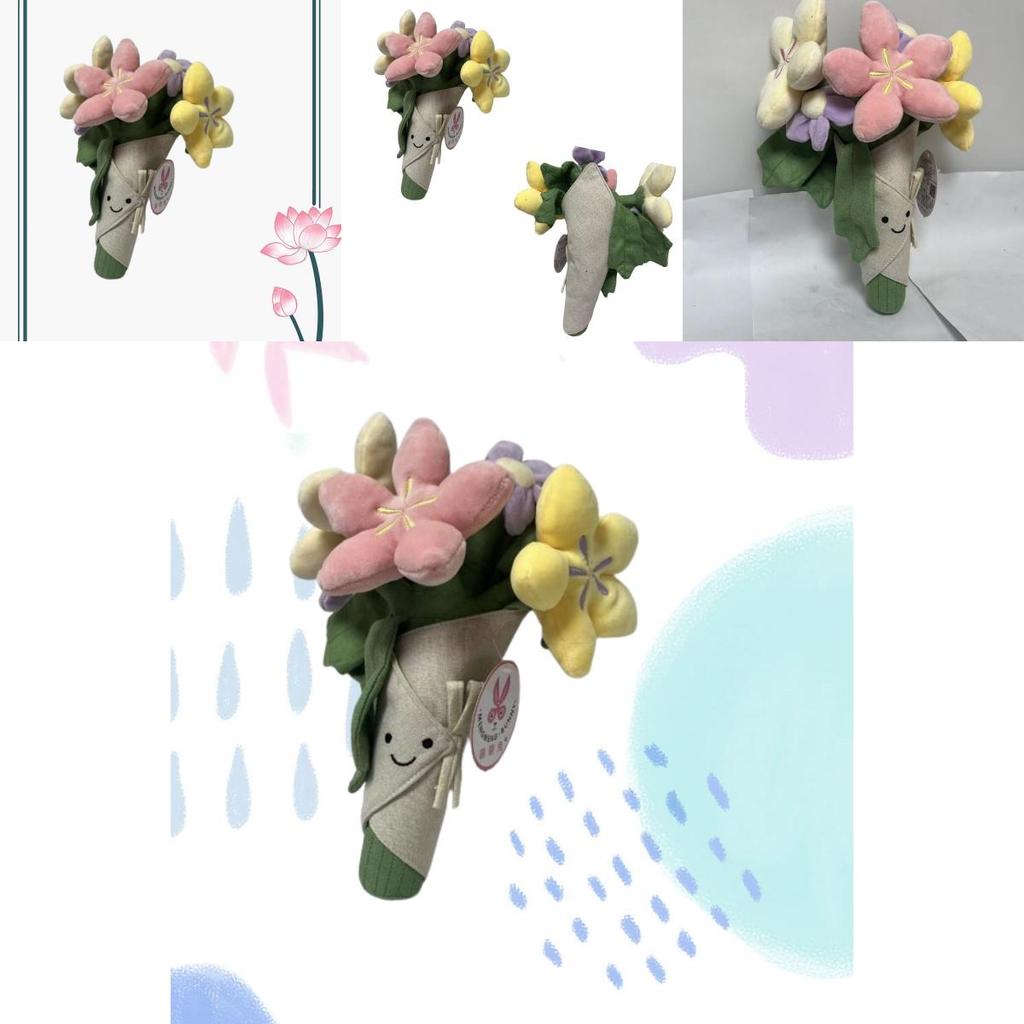 Cute Tulip Potted Plant Plush Toy Figure Bouquet Graduation Gift Doll 40cm