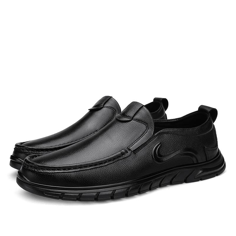 

Мужские мокасины из натуральной кожи, удобная повседневная обувь ручной работы, мужские мокасины, дышащие мужские кроссовки в британском стиле 44 чёрный