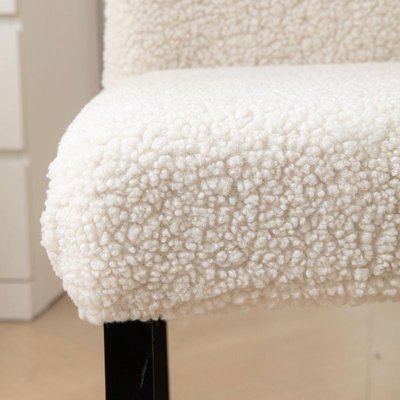 Winter Lammplüsch Stuhlbezug Einfarbig Verdicken Universal Elastisch Esszimmer Überwürfe Heim Stuhlbezüge