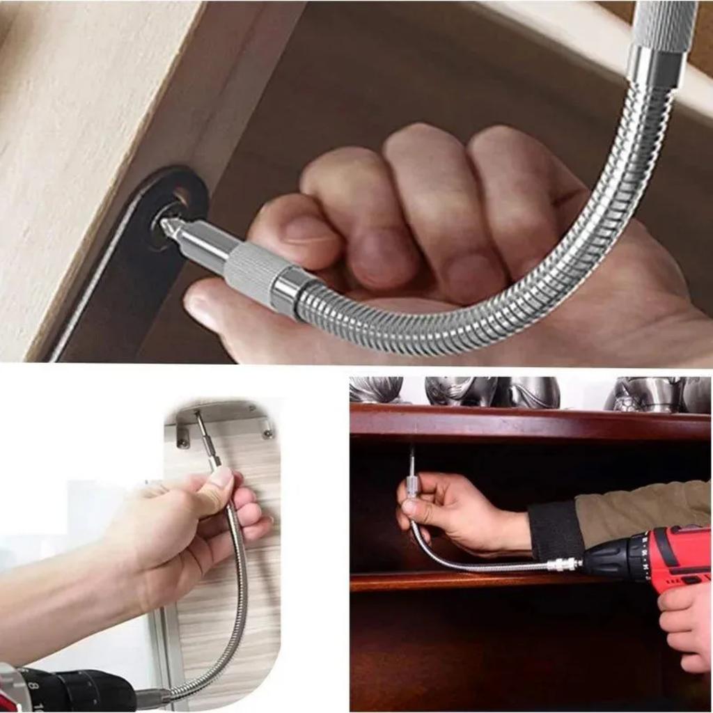 Bohrschrauber Universal Metall Universal Flexibler Schaft Bitkopf Verbindungsstange Mehrwinkel-Arbeit Ladebohrer Flexibler Schaft