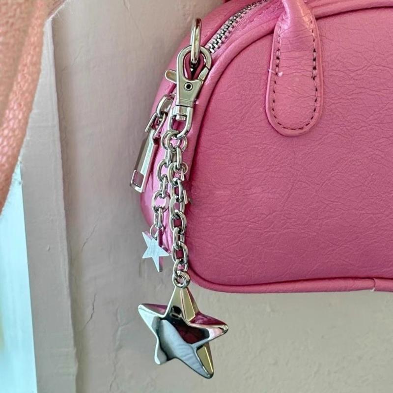 Star Bag Charm Trendy Bag Accessory Fashion Statement Pendant Gothic Key Ornament Alloy Texture for Keys and Purses