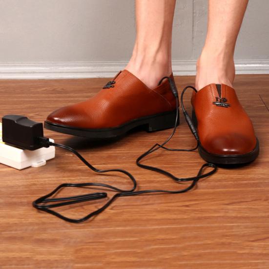 Unisex USB Elektrisk Drivna Plysch Värmande Uppvärmda Inläggssulor Fot Skor Värmare Kuddar