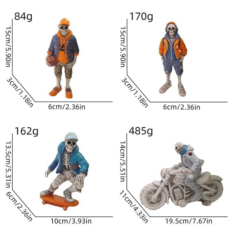 Unique Resin Skeleton Figurine Halloween Home Decor For Garden And Table Display