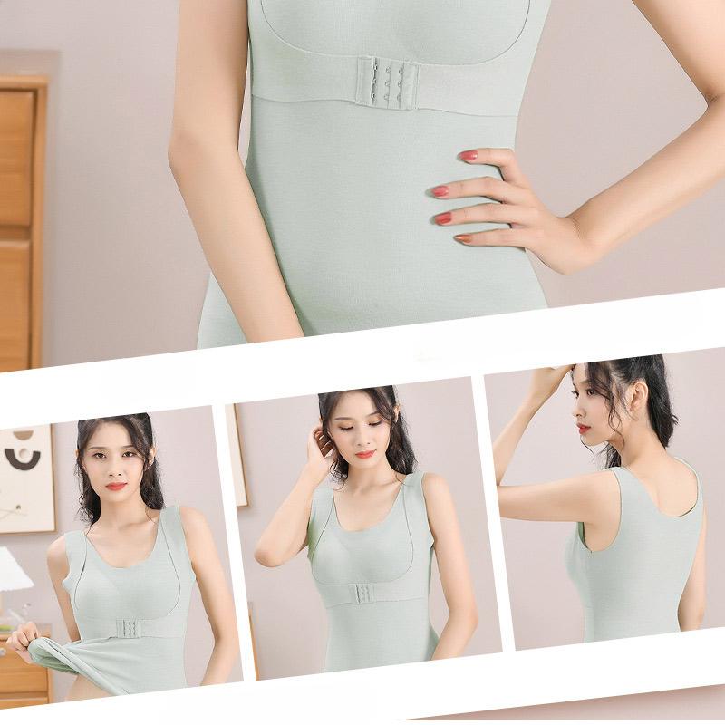 Women Thermal Vest Winter Body Shaping Cold Proof Cotton Underwear Warm Clothes Sexy Bra Padded Tops