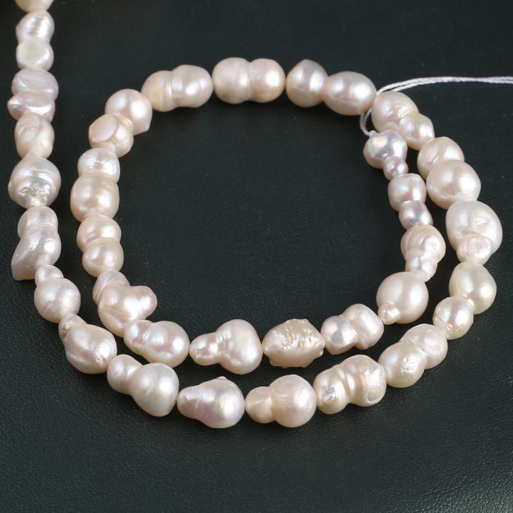 1String, Handmade Peanut-shaped Pearl 8×15mm, White Natural Freshwater Pearl Beads for Jewelry Making DIY Necklace Bracelet Crafts, Women Gift 36cm